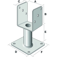 SIMPSON STRONG-TIE - Pied de poteau ppup - largeur 90 mm - platine à visser 100 x 100 mm | PROLIANS