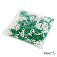 NOVAP - Chaîne de signalisation vert et blanc diamètre 8 mm sac de 25 m | PROLIANS