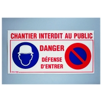 NOVAP - Panneau de signalisation interdiction de chantier - 800 x 400 mm | PROLIANS