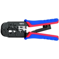 KNIPEX - Pince à sertir fiche western manche bimatière - capacité : rj 11/12 (à 6 pôles) 9,65 mm rj 45 (à 8 pôles) 11,68 mm | PROLIANS