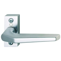 HOPPE - Béquille double sur rosaces pour menuiserie aluminium 117gf/22c8arg frankfurt - aspect argent mat - carré 8 mm - pour épaisseur 40 à 49 mm | PROLIANS