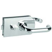 DOM - METALUX - Serrure de milieu pour porte verre 9745r - inox poli - condamnation - béquille | PROLIANS