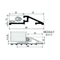 VACHETTE - Seuil de porte d'entrée 4111 60mm - argent | PROLIANS