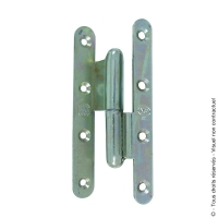 TORBEL INDUSTRIE - Paumelle contre-coudée pour menuiserie bois j5326 bout rond 100d - hauteur totale : 160 mm - largeur totale : 70 mm - sens : gauche | PROLIANS