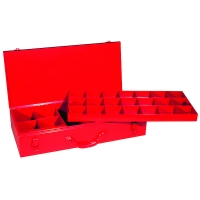 SORI - Coffret de rangement métallique à compartiments 34 cases - 470x220x90 mm | PROLIANS