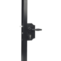 LOCINOX - Serrure style forgé lakq pour portail battant - profil 40 à 60 - noir ral9005 - réversible | PROLIANS