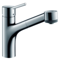 HANSGROHE - Mitigeur d'évier talis s avec douchette - finition : chromé - hauteur du bec : 165 mm - longueur du bec : 222 mm | PROLIANS