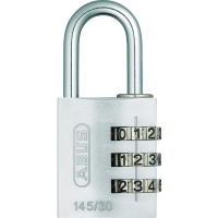 ABUS - Cadenas à combinaison 145/30 aluminium avec revêtement anodisé - largeur du coffre : 31,5 mm - diamètre de l'anse : 5 mm - hauteur de l'anse : 26 mm - argent | PROLIANS