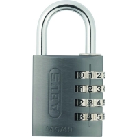 ABUS - Cadenas à combinaison 145/40 aluminium avec revêtement anodisé - largeur du coffre : 41,5 mm - diamètre de l'anse : 6 mm - hauteur de l'anse : 26 mm - titanium | PROLIANS