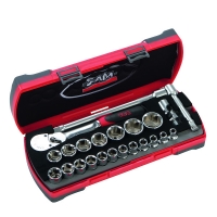 SAM - Coffret de 23 douilles et accessoires avec cliquet chantier 1/2" | PROLIANS