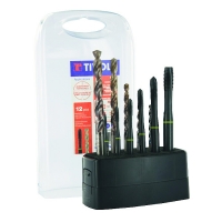 TIVOLY - Coffret 12 pièces mgti - 6 tarauds hss multi-applications gun iso529 m3 à m10 + 6 forets tbx hsse5% cobalt revêtus blade | PROLIANS