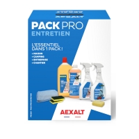 AEXALT - Nettoyant pack entretien - 1 nettoyant dégraissant quickaex pro + 1 nettoyant ménager aexaclean + 1 liquide vaisselle + 1 nettoyant vitres top’vitres + 1 serpilliere microfibre max pro + 2 éponges végétales grattant vert + 1 éponge bordée végétale | PROLIANS