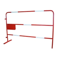 LES GENERIQUES - Barrière de chantier tp 1500 mm hauteur : 1000 mm blanc et rouge diamètre du tube 25 mm | PROLIANS