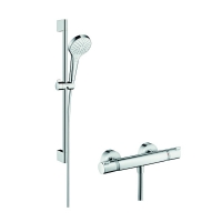 HANSGROHE - Combiné de douche croma select s vario - nombre de jets : 3 - finition : blanc chromé - porte savon : non | PROLIANS