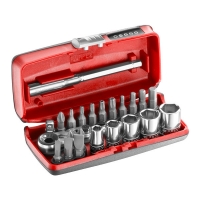 FACOM - Coffret de douilles 1/4" 6 pans métriques et d'embouts de vissage avec cliquet r1pico | PROLIANS