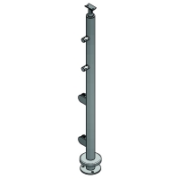 CROSO - Poteau de garde corps au sol support pour lisse - hauteur : 1012,4 mm - diamètre : 42,4 mm - inox 304 | PROLIANS