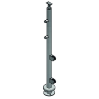 CROSO - Poteau de garde corps au sol support pour lisse - hauteur : 1024 mm - diamètre : 42,4 mm - inox 304 | PROLIANS