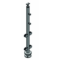 CROSO - Poteau de garde corps au sol support pour lisse - hauteur : 1024 mm - diamètre : 42,4 mm - matière : inox 304 | PROLIANS