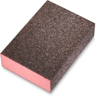 SIA ABRASIVES - Éponge abrasive 4 faces - 69x98x26 mm - grain coarse rouge 7990 | PROLIANS