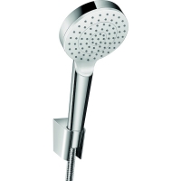 HANSGROHE - Ensemble support mural porter's crometta et douchette 1jet ecosmart 9 l/min avec flexible de douche 160 cm blanc/chromé | PROLIANS