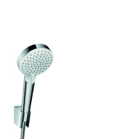 HANSGROHE - Ensemble support mural porter's crometta et douchette vario ecosmart 9 l/min avec flexible de douche 160 cm blanc/chromé | PROLIANS