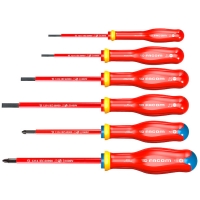 FACOM - Jeu de 6 tournevis isolés 1000 volts protwist® plat et pozidriv® atdve.j6pb | PROLIANS