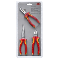 KNIPEX - Pince dénude fil 160mm isolée 1000 v 11 06 160 et pince coupe côté 160mm isolée 1000 v 70 06 160 et pince bec gigogne 200mm isolée 1000 v 26 16 200 | PROLIANS