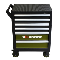 XHANDER - Servante 6 tiroirs avec plateau - dimensions (l x l x h) : 750 x 450 x 900 mm - coloris : vert et rouge | PROLIANS