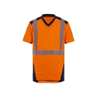 T2S - T-shirt haute visibilité bali orange/marine | PROLIANS