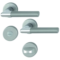 HOPPE - Ensemble sur rosace lecce chromé/inox mat f49/f9 | PROLIANS